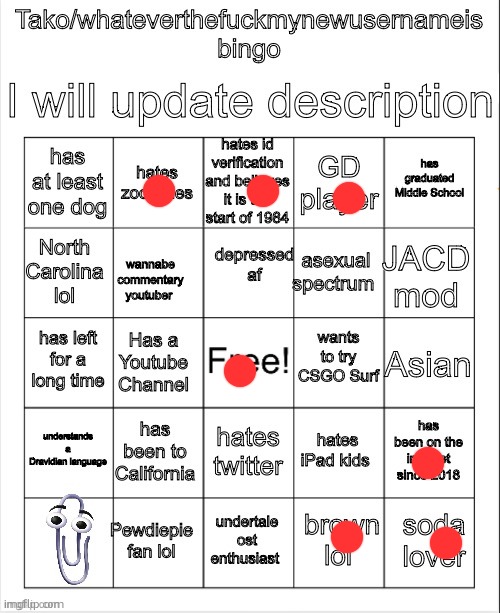 Tako Bingo | image tagged in tako bingo | made w/ Imgflip meme maker