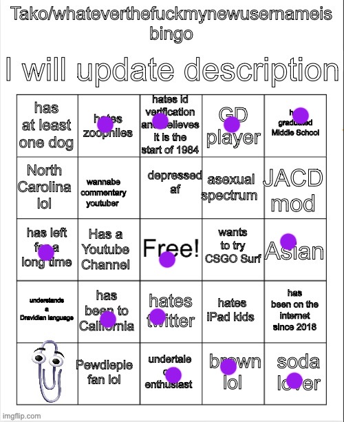 Tako Bingo | image tagged in tako bingo | made w/ Imgflip meme maker