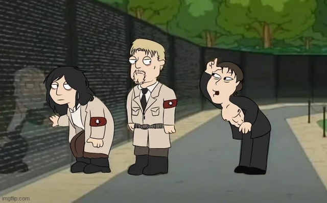 image tagged in aot,eren,reiner,piek | made w/ Imgflip meme maker