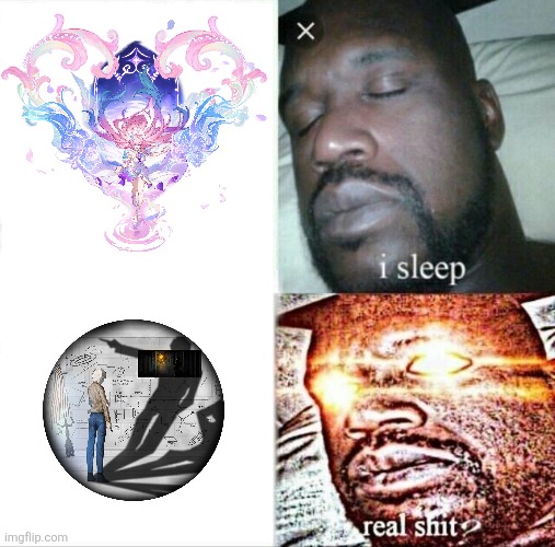 Gacha slop VS Intellectual Art | image tagged in memes,sleeping shaq | made w/ Imgflip meme maker