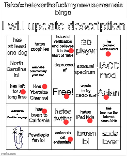 Tako Bingo | image tagged in tako bingo | made w/ Imgflip meme maker