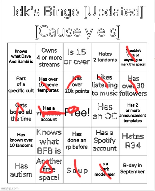 Idk's Bingo [Updated Version] | image tagged in idk's bingo updated version | made w/ Imgflip meme maker