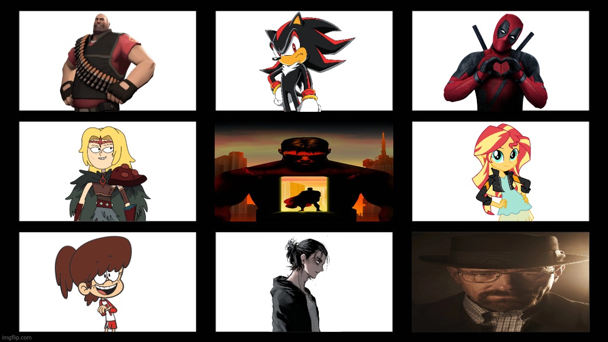 My Favorite Anti-Hero Characters | image tagged in memes,anti-hero,shadow,walter white,eren,deadpool | made w/ Imgflip meme maker
