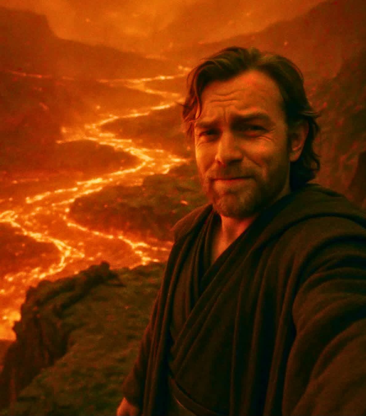 Obi Wan high ground selfie Blank Meme Template