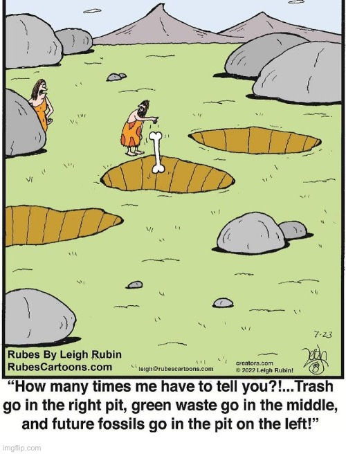 Rubes | image tagged in comics,rubes,cavemen,holes,trash | made w/ Imgflip meme maker