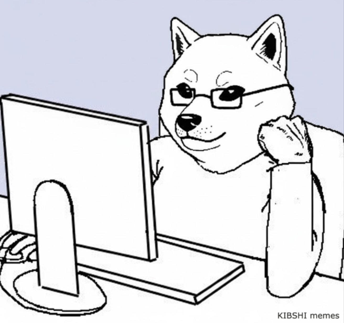 Computer Dog Meme KIBSHI Blank Meme Template