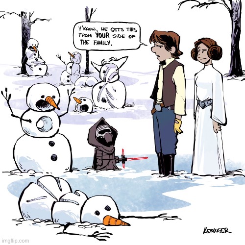 A Calvin & Hobbes-Star Wars mashup. By Brian Kesinger. | image tagged in calvin and hobbes,comics,star wars,mashup,kesinger | made w/ Imgflip meme maker