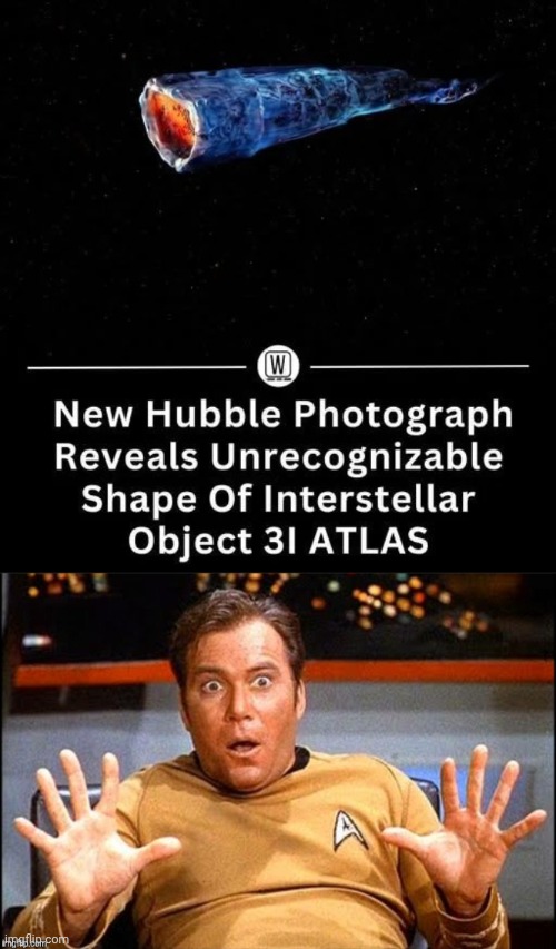 Uh oh | image tagged in offended william shatner,doomsday,killing machine,planet eater,star trek,well yes but actually no | made w/ Imgflip meme maker