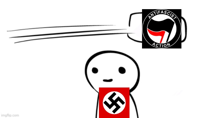 Anti-Fascist Action ignores actual Neo-Nazis, attacking moderate right-wingers is not stopping fascism | image tagged in over your head | made w/ Imgflip meme maker
