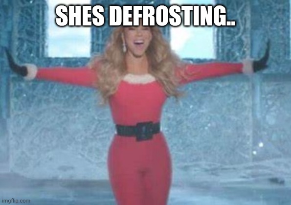 Mariah Carey ITS TIMEEEE | SHES DEFROSTING.. | image tagged in mariah carey its timeeee | made w/ Imgflip meme maker