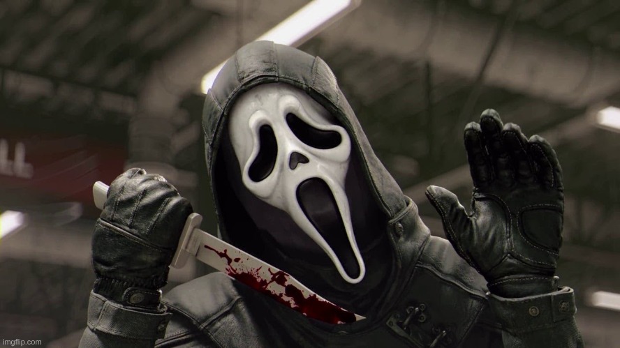 Winking Ghostface | image tagged in winking ghostface | made w/ Imgflip meme maker