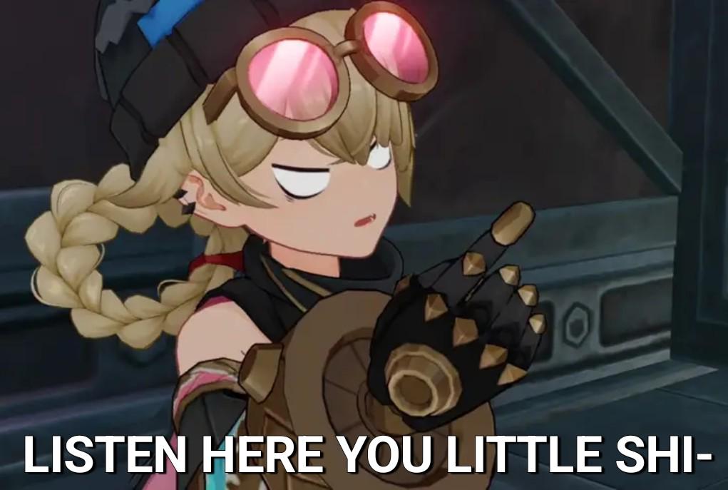 Jahoda Listen here you little shi- in Genshin Impact Blank Meme Template