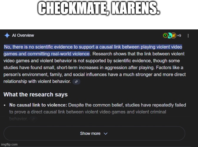 CHECKMATE, KARENS. | image tagged in memes,funny,video games,idk | made w/ Imgflip meme maker