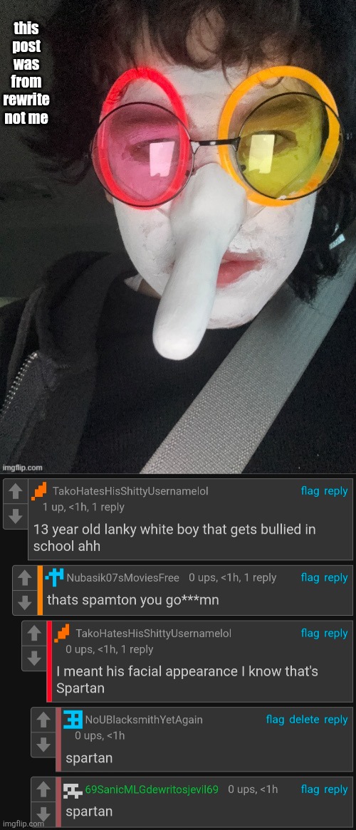 this post was from rewrite not me | made w/ Imgflip meme maker