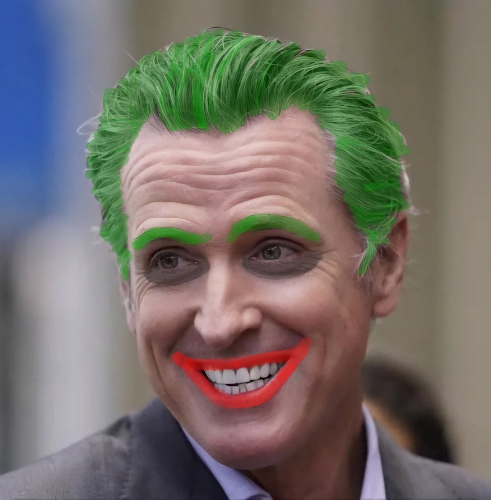 Gavin Newsom Joker Blank Meme Template