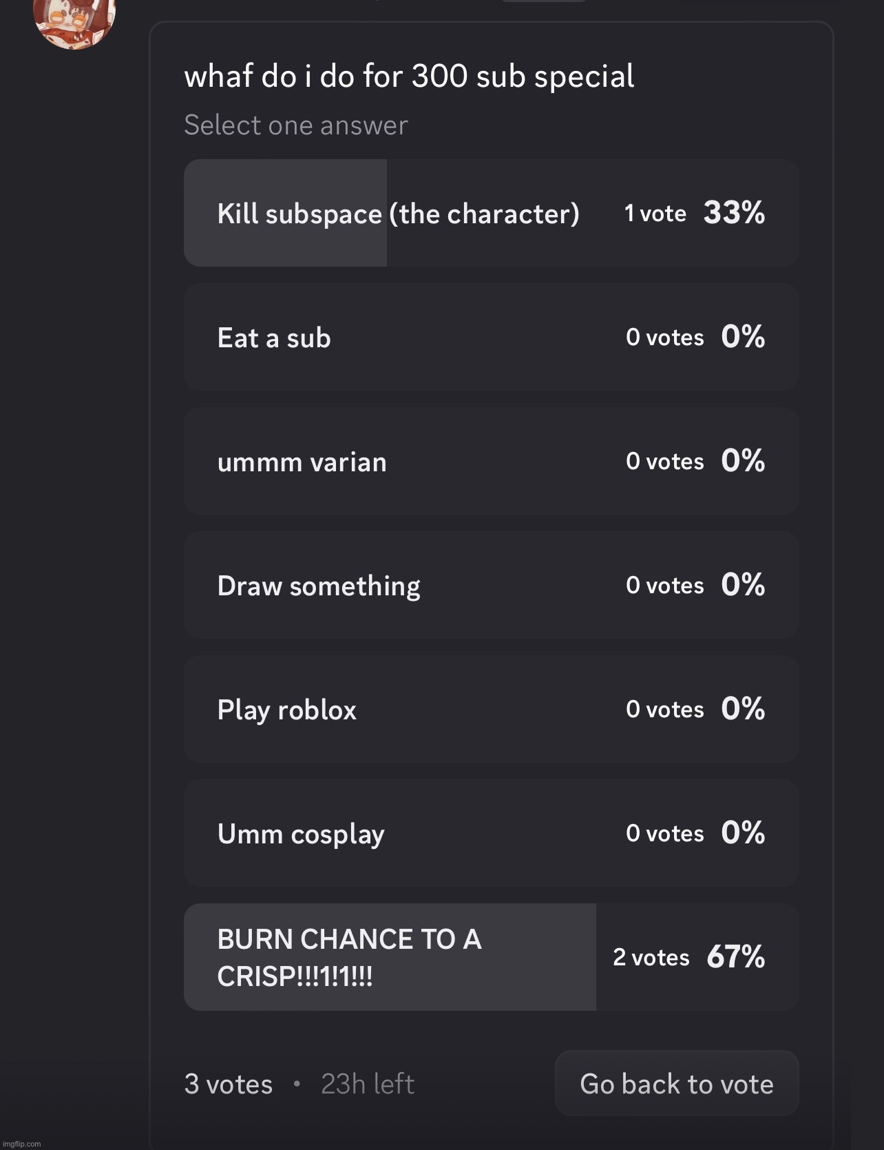 too lazy to do a poll so just vote in the comments I guess. | made w/ Imgflip meme maker