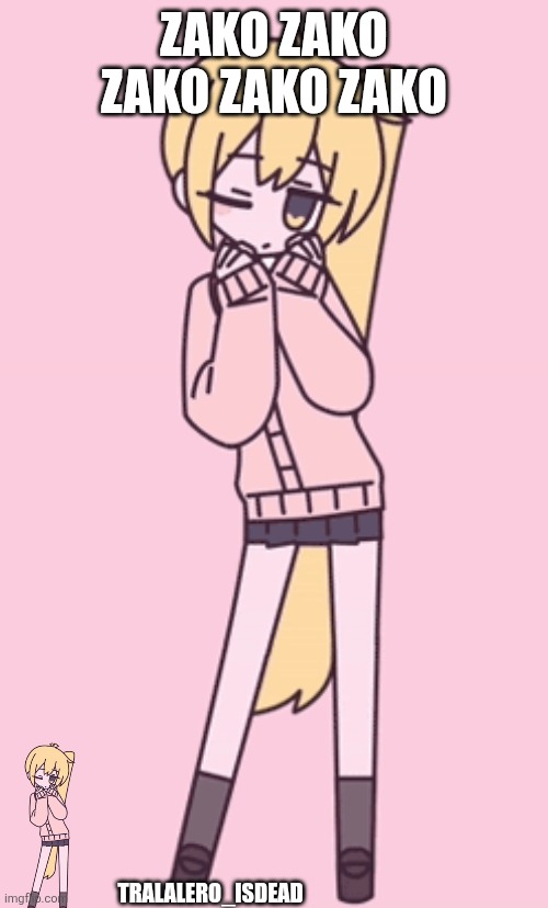 Zako | ZAKO ZAKO ZAKO ZAKO ZAKO; TRALALERO_ISDEAD | image tagged in zako | made w/ Imgflip meme maker