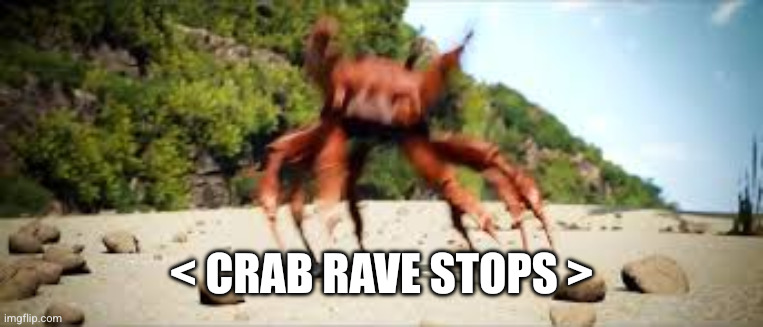 crab rave | < CRAB RAVE STOPS > | image tagged in crab rave | made w/ Imgflip meme maker