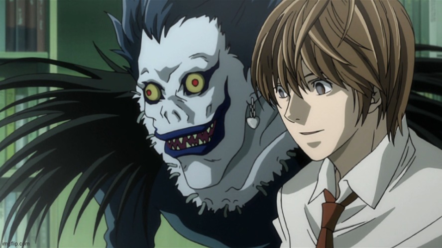 Light and Ryuk | image tagged in light and ryuk | made w/ Imgflip meme maker