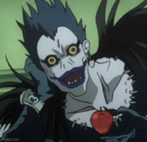 Ryuk (Death Note) With Apple | image tagged in ryuk death note with apple | made w/ Imgflip meme maker