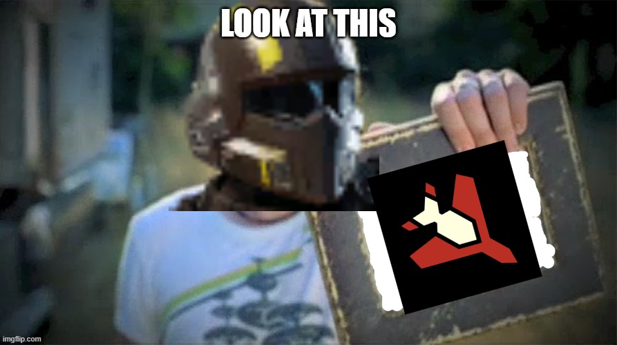 When surrounded by enemies in helldivers 2 | LOOK AT THIS | image tagged in look at this photograph blank | made w/ Imgflip meme maker