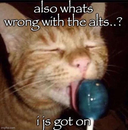 silly goober 2 | also whats wrong with the alts..? i js got on | image tagged in silly goober 2 | made w/ Imgflip meme maker