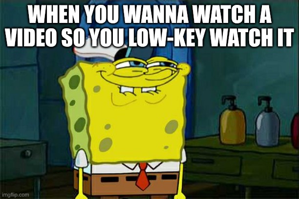 Don't You Squidward Meme | WHEN YOU WANNA WATCH A VIDEO SO YOU LOW-KEY WATCH IT | image tagged in memes,don't you squidward | made w/ Imgflip meme maker