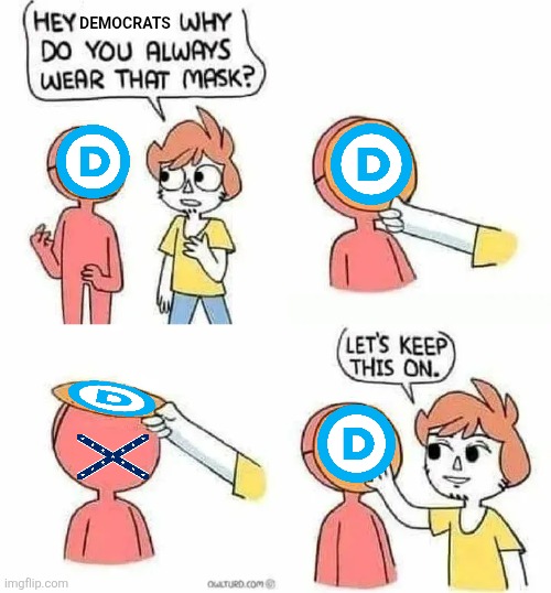 What's under the mask? | DEMOCRATS | image tagged in what's under the mask | made w/ Imgflip meme maker