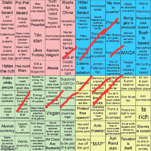 Ts so stupid | image tagged in political compass bingo | made w/ Imgflip meme maker