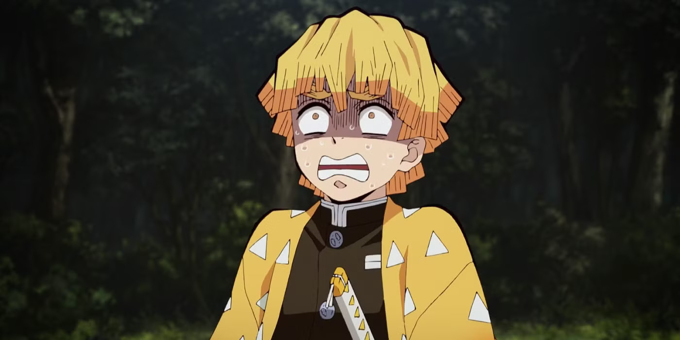 Zenitsu is scared Blank Meme Template