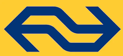 Dutch Railways (NS) logo with yellow background Blank Meme Template