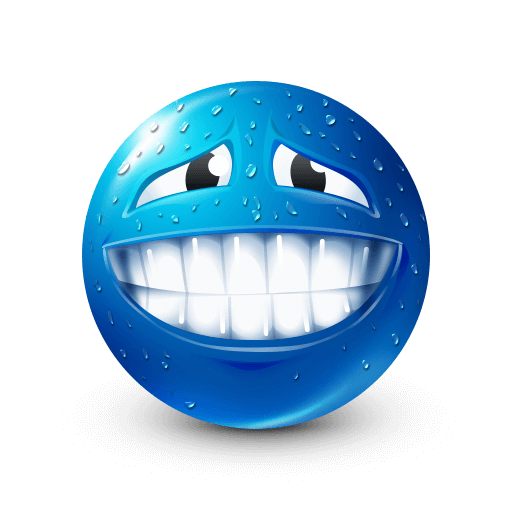Grinning Face with Sweat Blue Emoji Meme Template