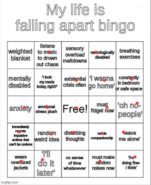 mm yes | image tagged in my life is falling apart bingo | made w/ Imgflip meme maker