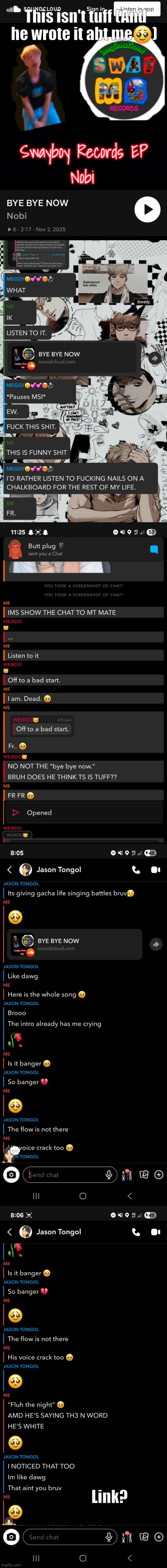 This isn't tuff (And he wrote it abt me🥹); Link? | made w/ Imgflip meme maker