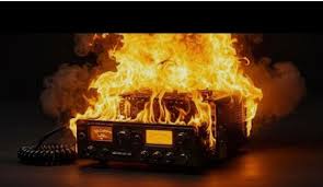 HF radio on fire Blank Meme Template