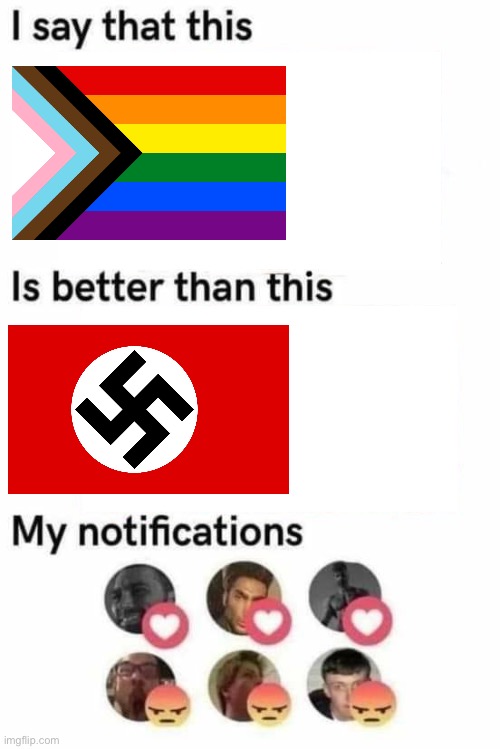 All LGBT dislikers are Nazis (if anti LGBT had an anthem, it’d be horst wessel lied) | image tagged in i say that this is better than this,lgbt,nazi,lgbtq,based | made w/ Imgflip meme maker