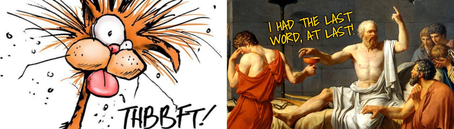 I HAD THE LAST WORD, AT LAST! | image tagged in oh whatever,socrates | made w/ Imgflip meme maker