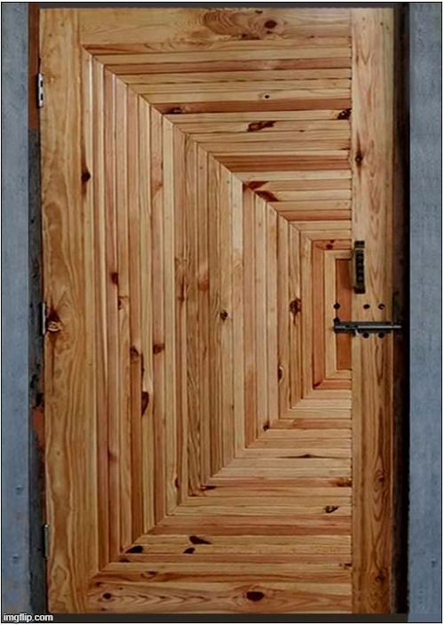 Just An Interesting 'Optical Illusion' Door Construction | image tagged in door,3d,optical illusion | made w/ Imgflip meme maker