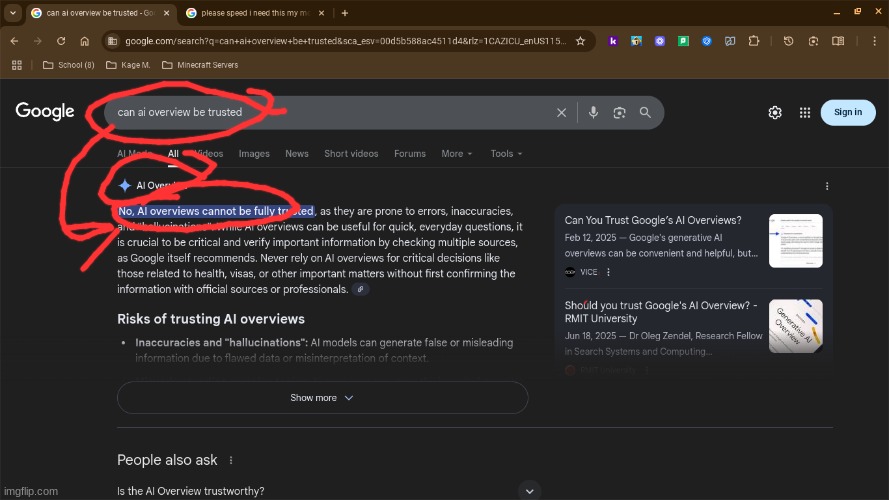 Dang... | image tagged in ai overview | made w/ Imgflip meme maker