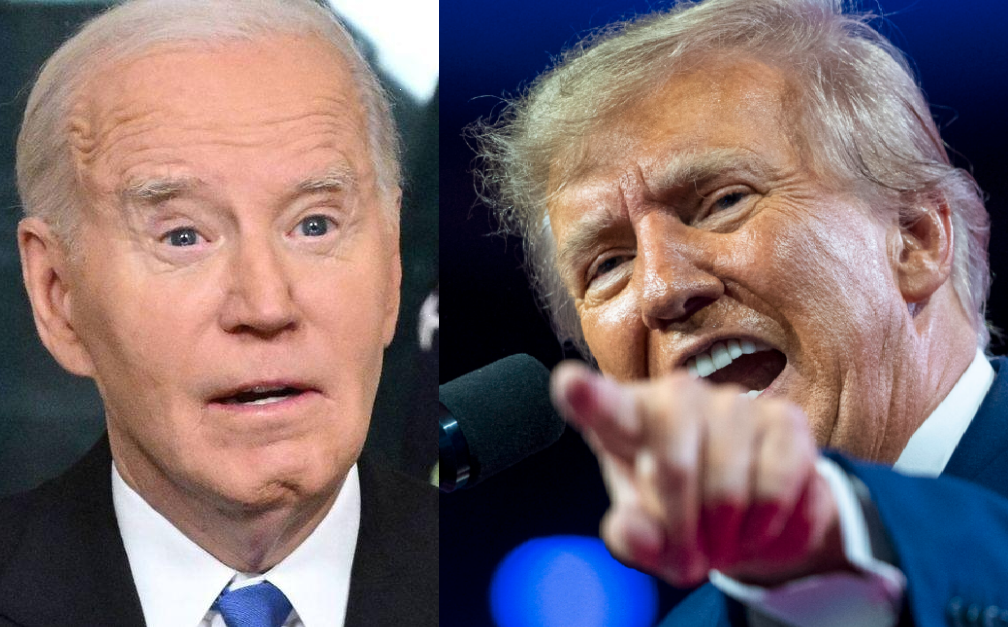 Trump shouting at Biden Blank Meme Template