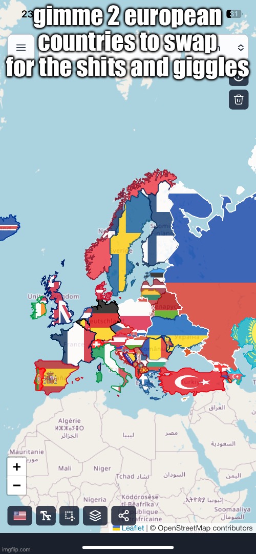 gimme 2 european countries to swap for the shits and giggles | made w/ Imgflip meme maker
