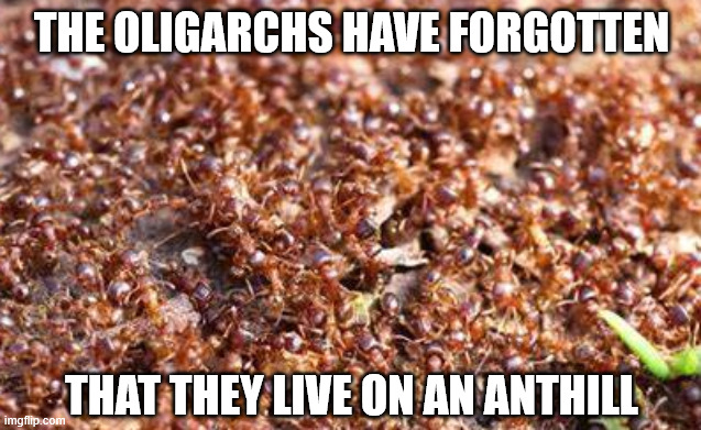 It's time to ruin their picnic | THE OLIGARCHS HAVE FORGOTTEN; THAT THEY LIVE ON AN ANTHILL | image tagged in the great awakening,eat the rich | made w/ Imgflip meme maker