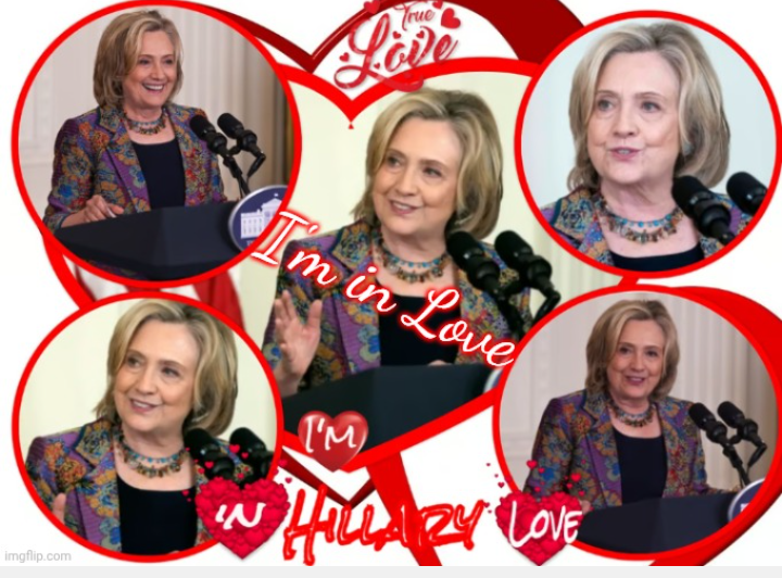 Hillary Heart Throb I'm in Love Blank Meme Template