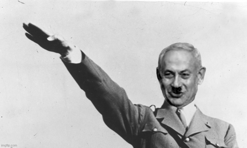 Bibi "Nazi Salute" | image tagged in bibi nazi salute | made w/ Imgflip meme maker