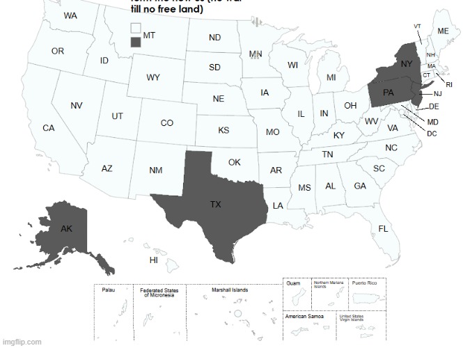 white states are free land, you can have multiple states | made w/ Imgflip meme maker