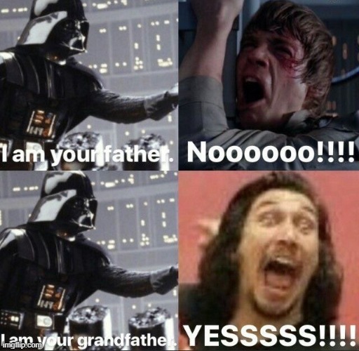 Darth Excited! | image tagged in star,wars,darth vader | made w/ Imgflip meme maker