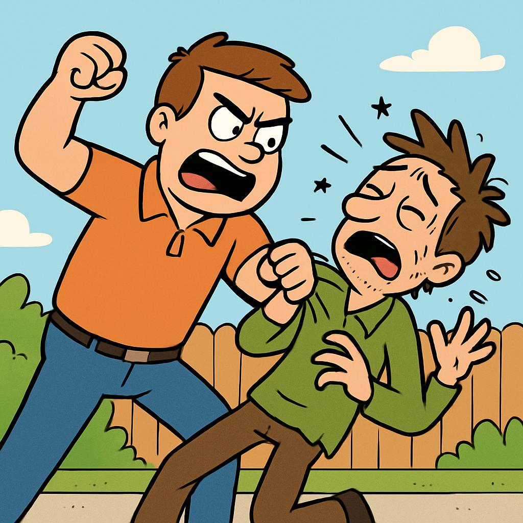 Dad beating random guy Blank Meme Template