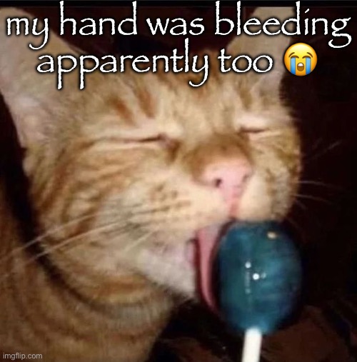 not much js tiny hole | my hand was bleeding apparently too 😭 | image tagged in silly goober 2 | made w/ Imgflip meme maker