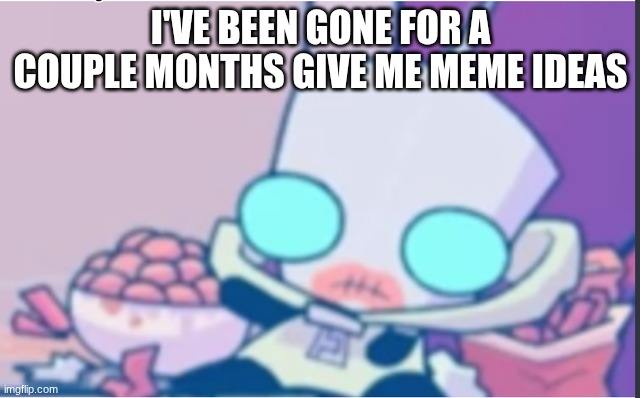 idfk | I'VE BEEN GONE FOR A COUPLE MONTHS GIVE ME MEME IDEAS | image tagged in gir | made w/ Imgflip meme maker
