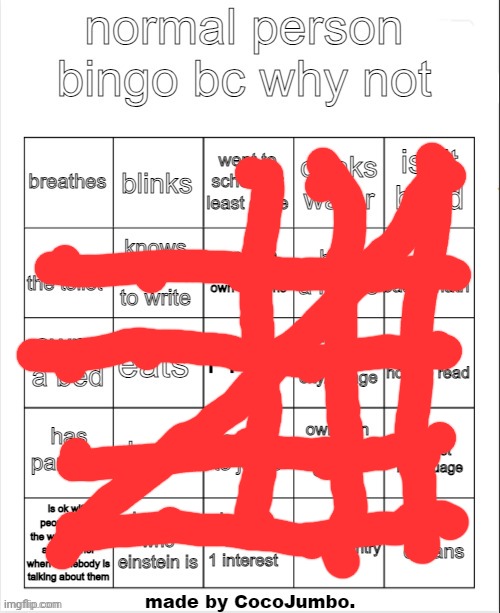 normal person bingo hehehe | image tagged in normal person bingo hehehe | made w/ Imgflip meme maker